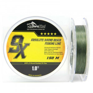 Шнур DuraKing 9X , 150м, оливково-зеленый #1.5, 0,20мм, 30lbs Шнур DuraKing 9X , 150м, оливково-зеленый #1.5, 0,20мм, 30lbs