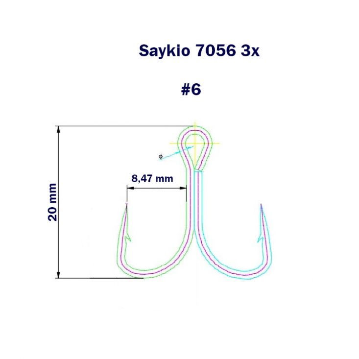 Крючки Saikyo тройн.7056 TN 3X №  6 (25шт)